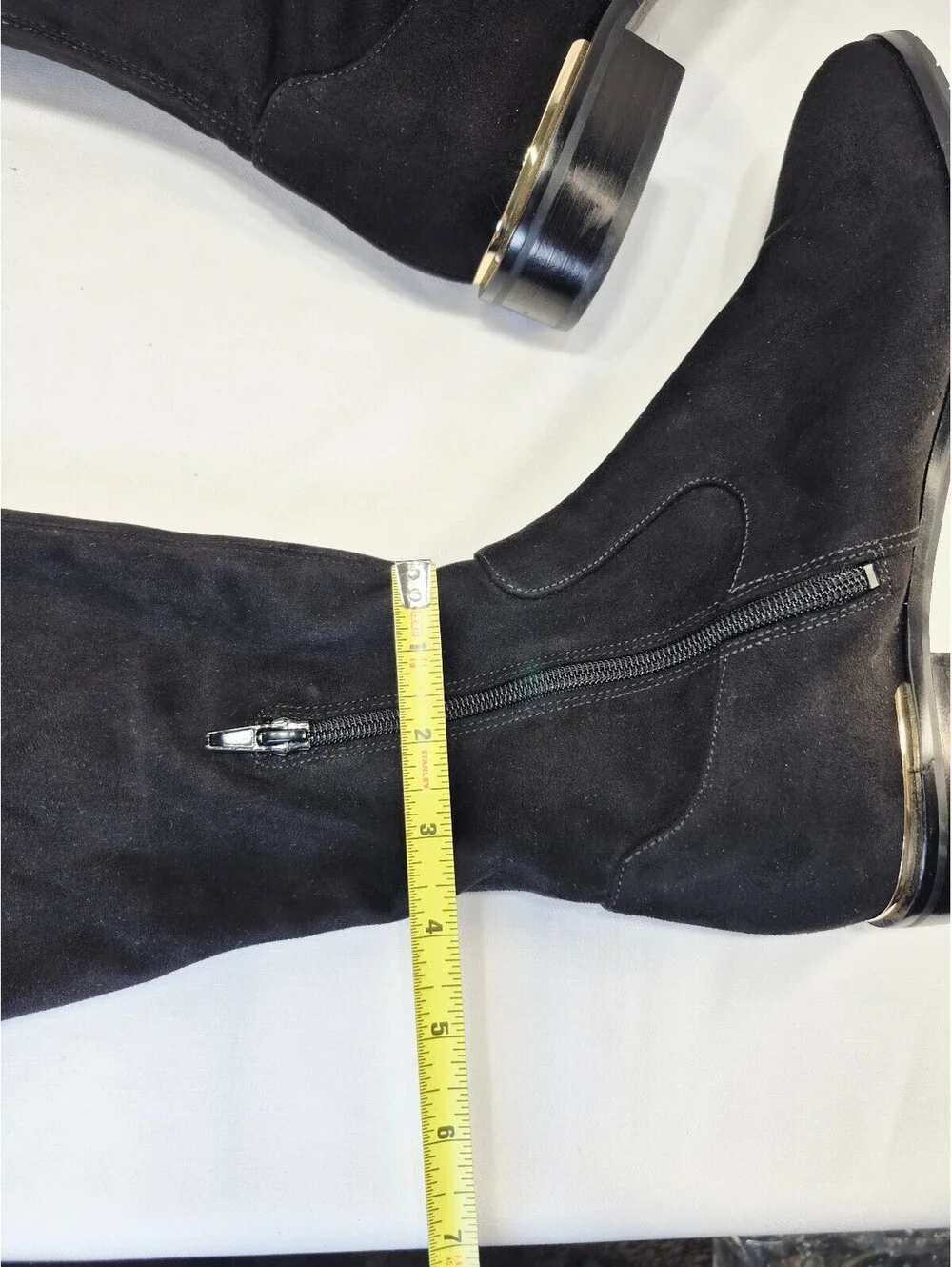 Ivanka Trump Women's 7M Black Suede Over The Knee Low Heel Boots